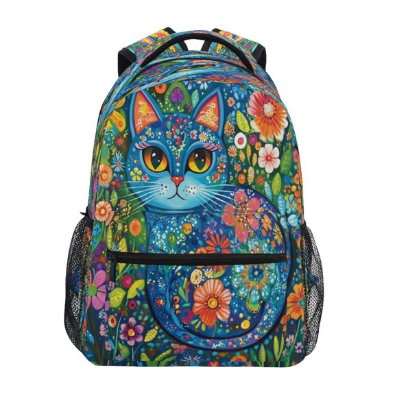 DIXRUYEE Backpack Schoolbag Floral Cat Dream Pattern 15L/18L 2-SIZE