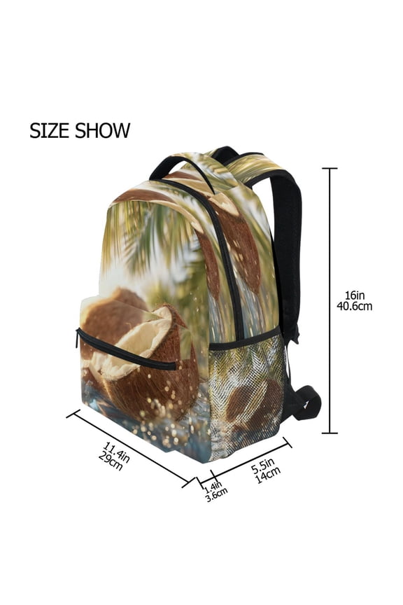 Backpack Schoolbag Sunlit Coconut Splash Pattern 15L/18L 2-SIZE