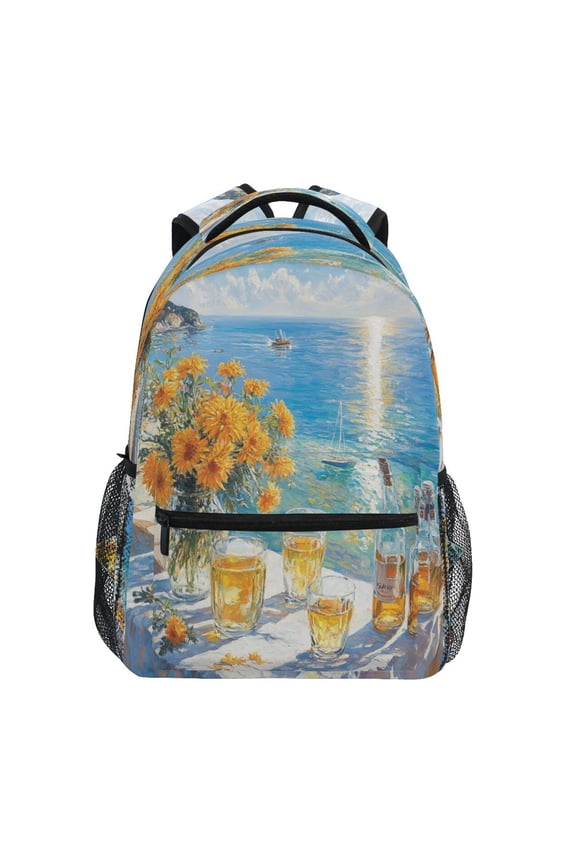 Backpack Schoolbag Sunny Ocean Retreat Pattern 15L/18L 2-SIZE