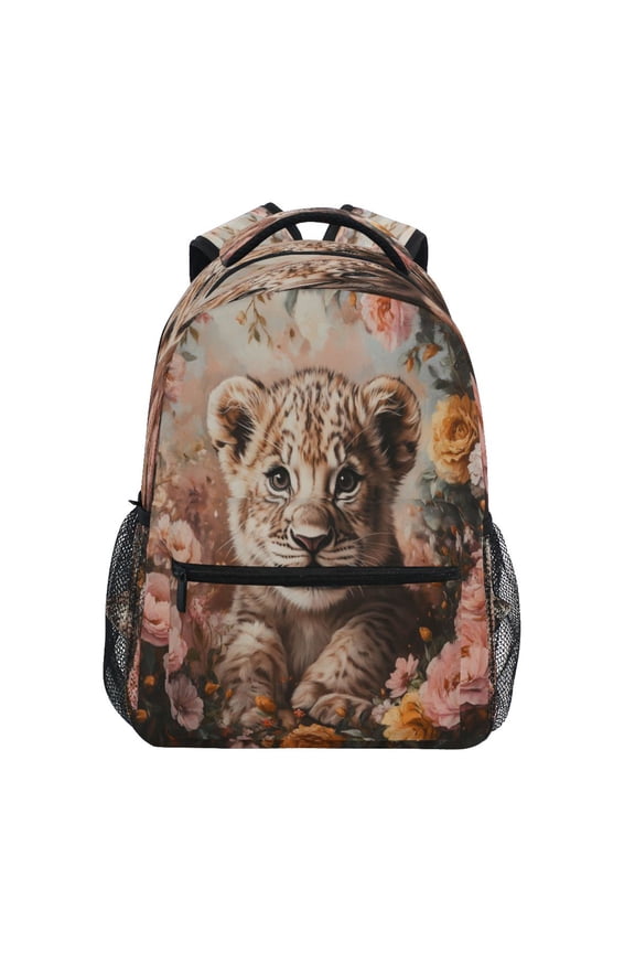 Backpack Schoolbag Sweet Cub in Floral Splendor Pattern 15L/18L 2-SIZE