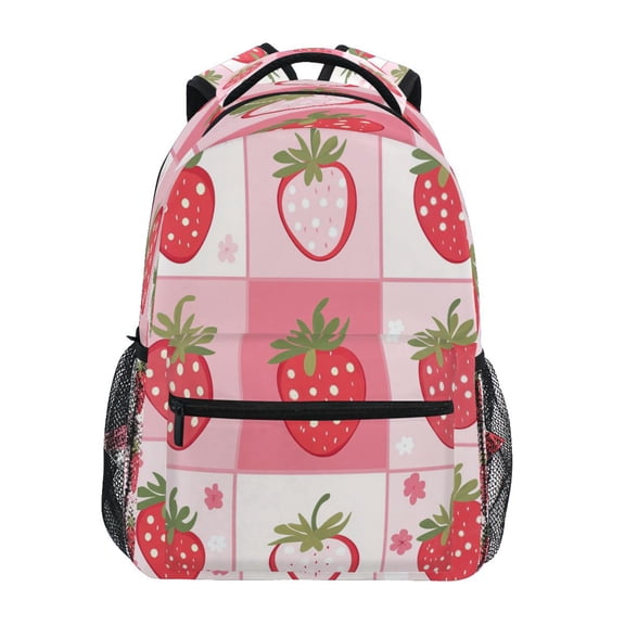 DIXRUYEE Backpack Schoolbag Sweet Strawberry Patch Pattern 15L/18L 2-SIZE