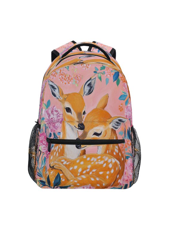 Backpack Schoolbag Tender Fawn Embrace Pattern 15L/18L 2-SIZE