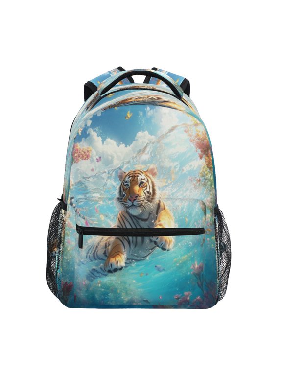 Backpack Schoolbag Tigers Splash Oasis Pattern 15L/18L 2-SIZE