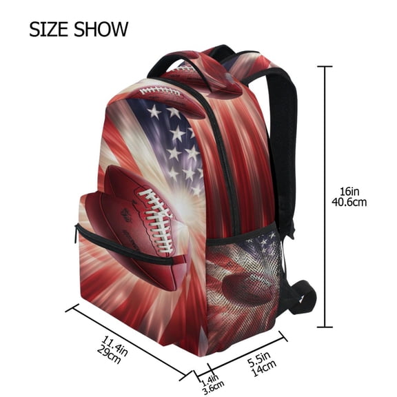 DIXRUYEE Backpack Schoolbag Touchdown Triumph Pattern 15L/18L 2-SIZE
