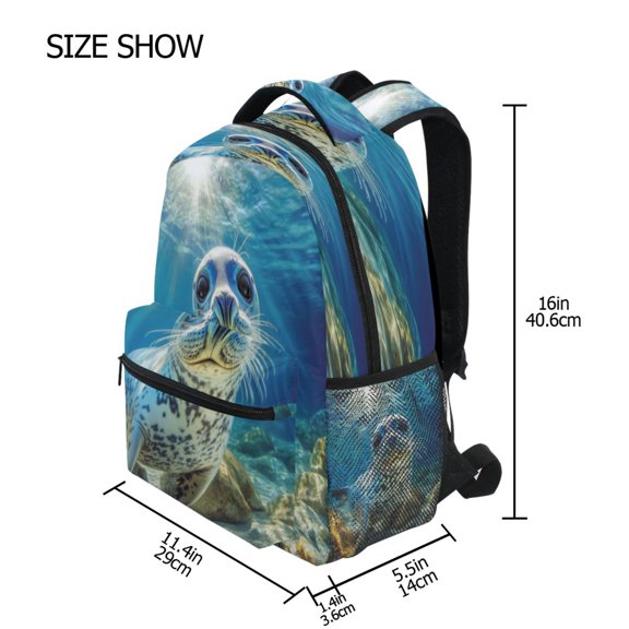 DIXRUYEE Backpack Schoolbag Underwater Smiles Pattern 15L/18L 2-SIZE