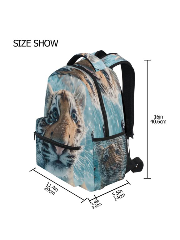 Backpack Schoolbag Underwater Tiger Pattern 15L/18L 2-SIZE