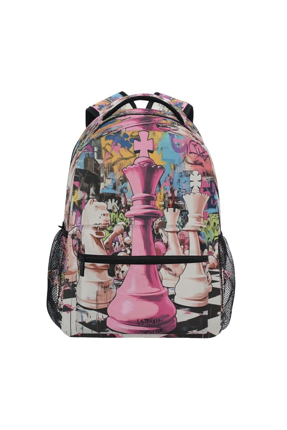 Backpack Schoolbag Urban Chess Warfare Pattern 15L/18L 2-SIZE