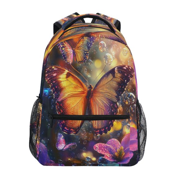 DIXRUYEE Backpack Schoolbag Vibrant Butterfly Ballet Pattern 15L/18L 2-SIZE