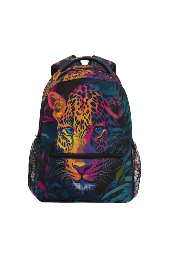 Backpack Schoolbag Vibrant Jungle Leopard Pattern 15L/18L 2-SIZE