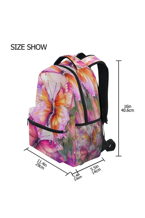 Backpack Schoolbag Whimsical Wings in Fantasy Garden Pattern 15L/18L 2-SIZE