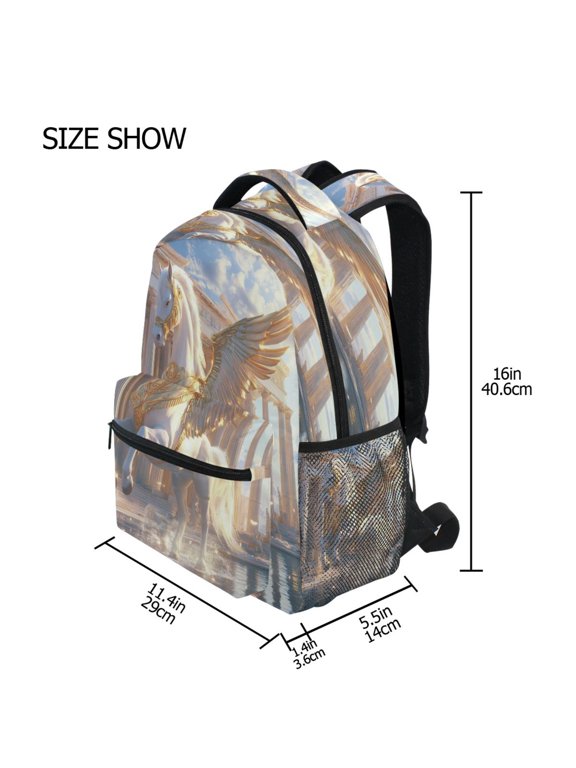Backpack Schoolbag Winged Pegasus Pattern 15L/18L 2-SIZE
