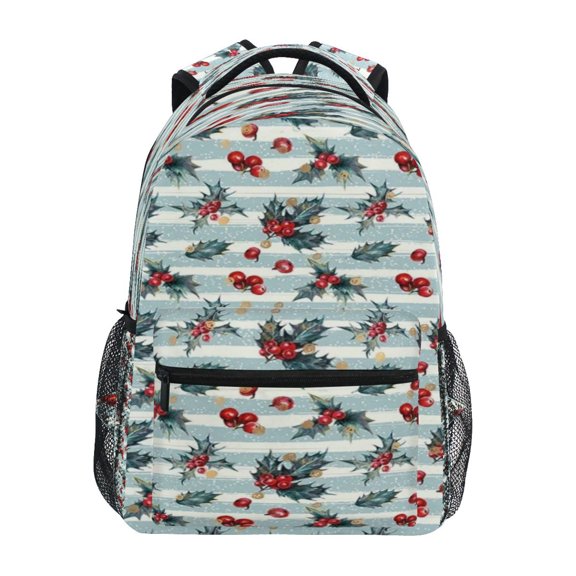 DIXRUYEE Backpack Schoolbag Winter Holly Berry Weave Pattern 15L/18L 2-SIZE