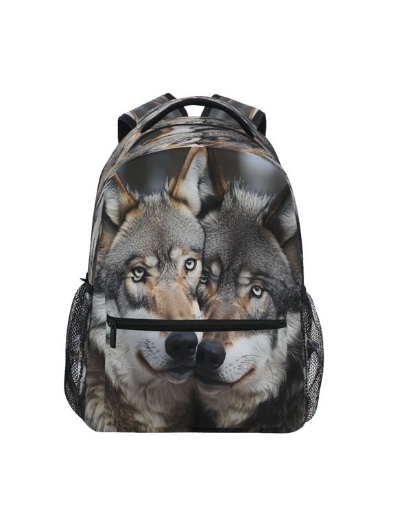 Backpack Schoolbag Wolves Of The Wild Pattern 15L/18L 2-SIZE