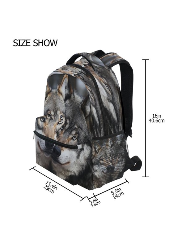 Backpack Schoolbag Wolves Of The Wild Pattern 15L/18L 2-SIZE