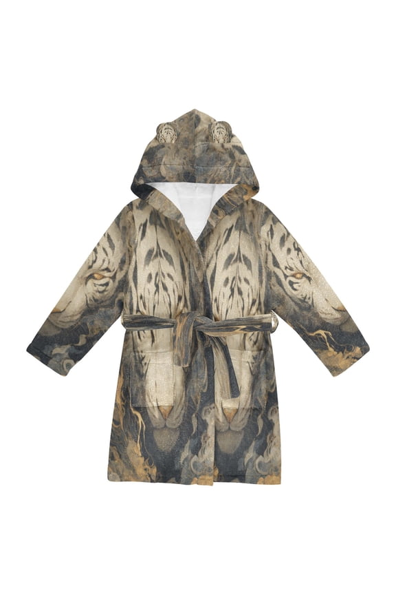 Bathrobes Belt Hooded Aura Of The Tiger Creative Pattern
