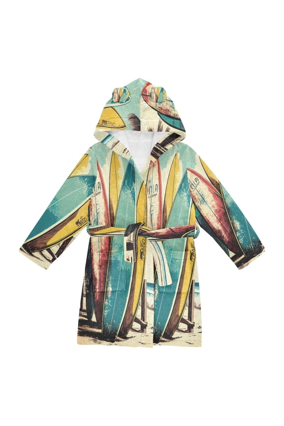 Bathrobes Belt Hooded Surf and Serenity Creative Pattern