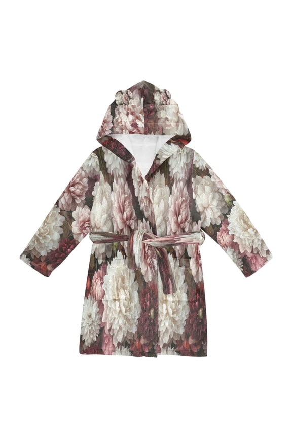 Bathrobes Belt Hooded Blossoms in Bloom Creative Pattern