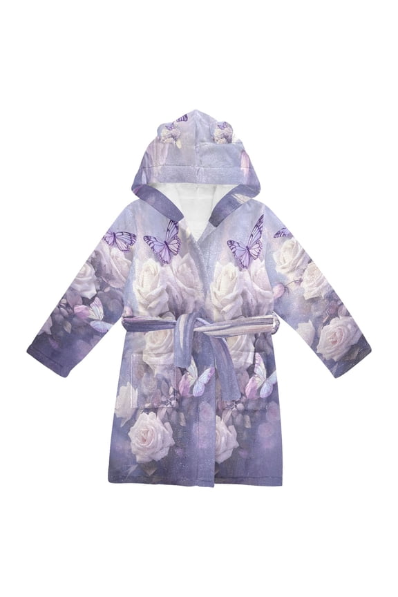 Bathrobes Belt Hooded Butterfly Serenade Creative Pattern