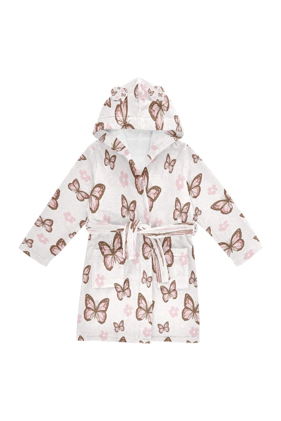 Bathrobes Belt Hooded Butterfly Whispers Creative Pattern