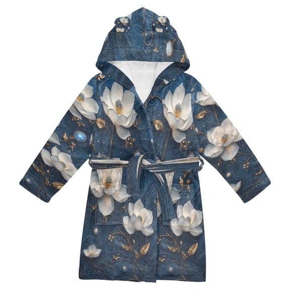DIXRUYEE Bathrobes Belt Hooded Celestial Blossoms Creative Pattern