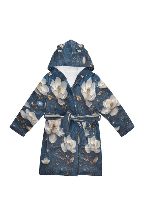 Bathrobes Belt Hooded Celestial Blossoms Creative Pattern
