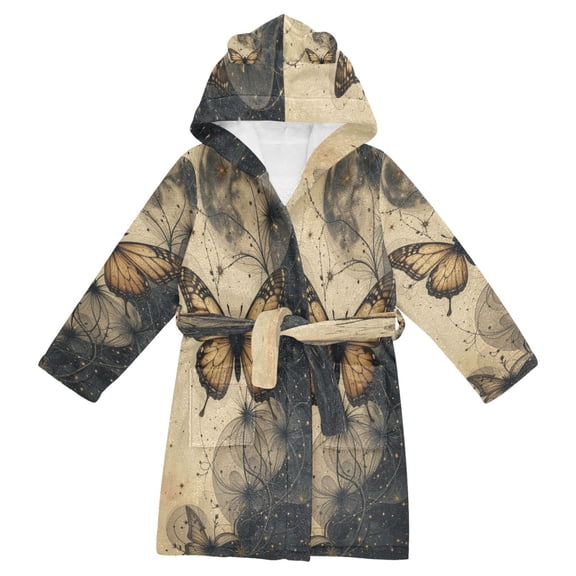 DIXRUYEE Bathrobes Belt Hooded Celestial Flutter Creative Pattern