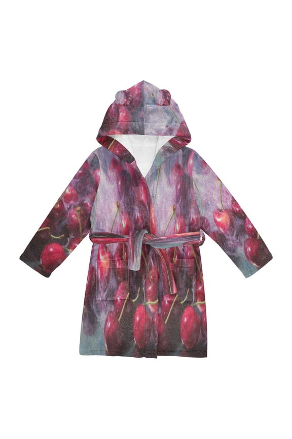 Bathrobes Belt Hooded Cherry Vapor Reverie Creative Pattern