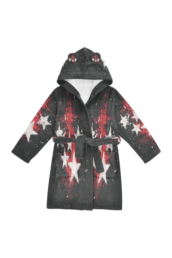 Bathrobes Belt Hooded Cosmic Star Clash Creative Pattern