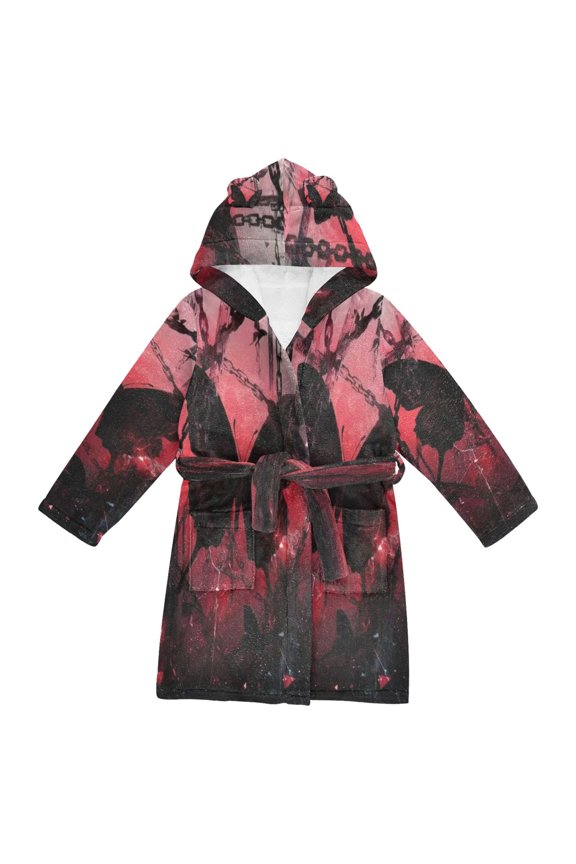 Bathrobes Belt Hooded Dark Flight Creative Pattern