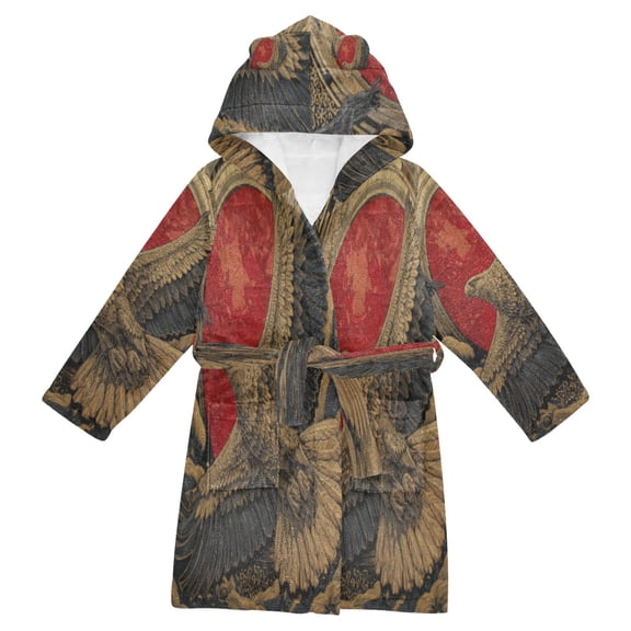 DIXRUYEE Bathrobes Belt Hooded Dawn and Dusk Spirals Creative Pattern