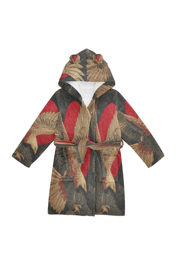 Bathrobes Belt Hooded Dawn’s Ember Creative Pattern