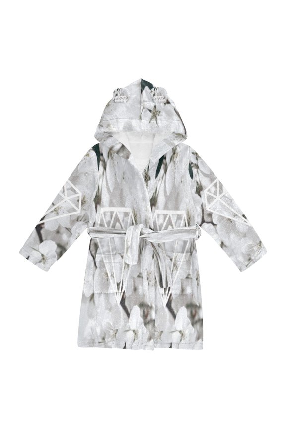 Bathrobes Belt Hooded Diamond & Blooms Creative Pattern