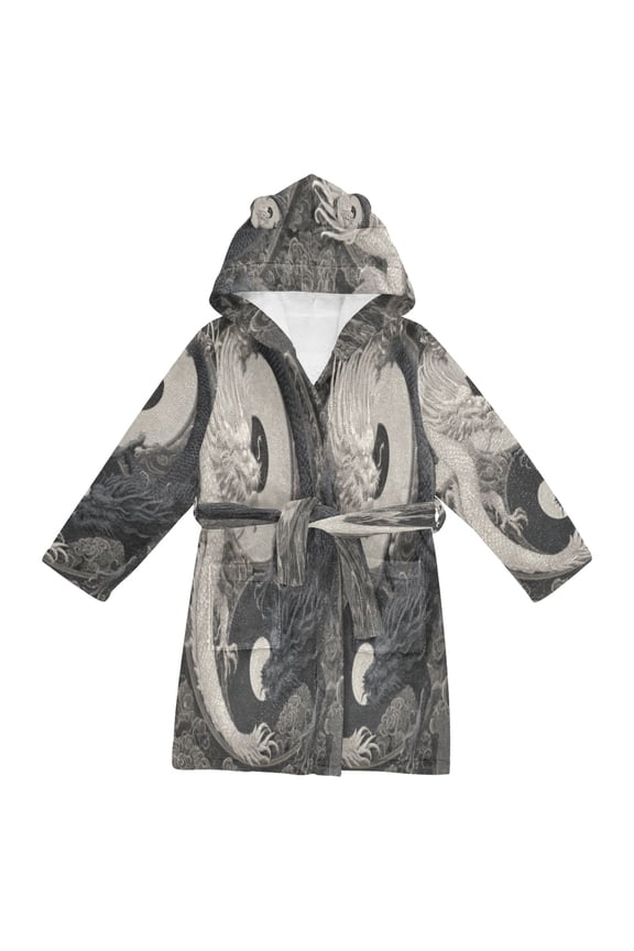Bathrobes Belt Hooded Dragon Tempest Creative Pattern