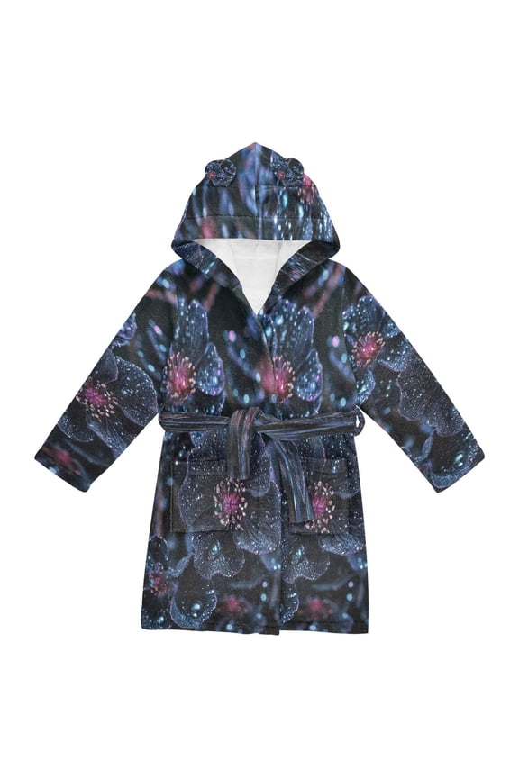 Bathrobes Belt Hooded Galactic Bloom Creative Pattern