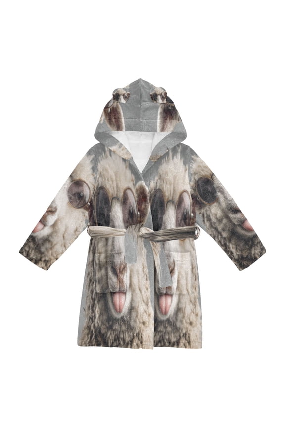 Bathrobes Belt Hooded Glasses and Grin Creative Pattern