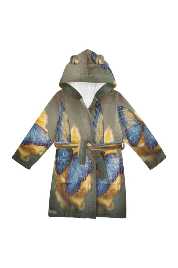 Bathrobes Belt Hooded Monarchrose Creative Pattern