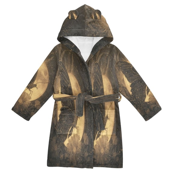 DIXRUYEE Bathrobes Belt Hooded Moonwheel Monarch Creative Pattern