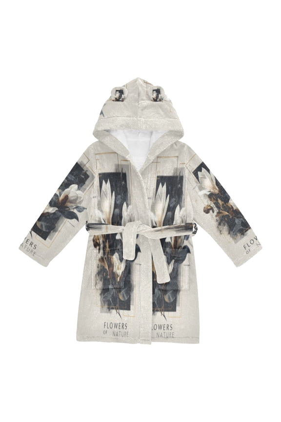 Bathrobes Belt Hooded Nature Within Shapes Creative Pattern