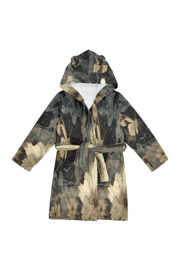 Bathrobes Belt Hooded Nocturnal Bloom Creative Pattern