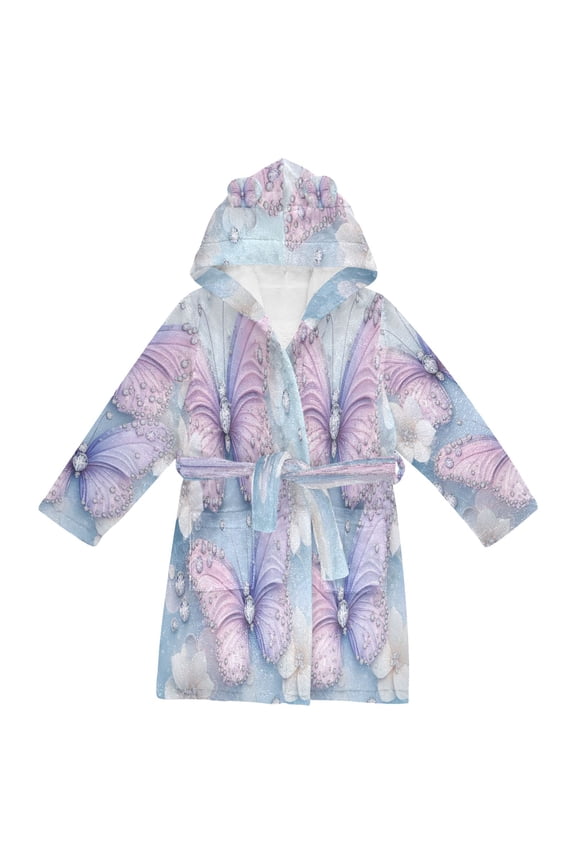 Bathrobes Belt Hooded Pastel Butterfly Dreams Creative Pattern