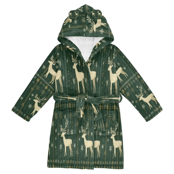DIXRUYEE Bathrobes Belt Hooded Screaming Snow Kitty Creative Pattern