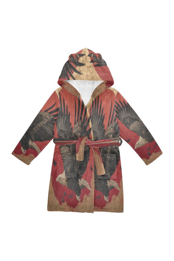 Bathrobes Belt Hooded Shadowflight over Dawn Creative Pattern