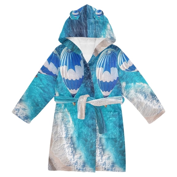 DIXRUYEE Bathrobes Belt Hooded Skyward Serenity Creative Pattern