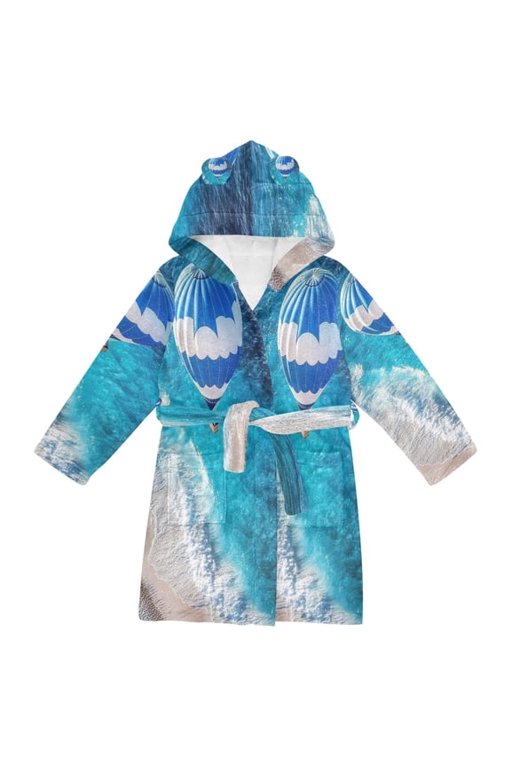 Bathrobes Belt Hooded Skyward Serenity Creative Pattern