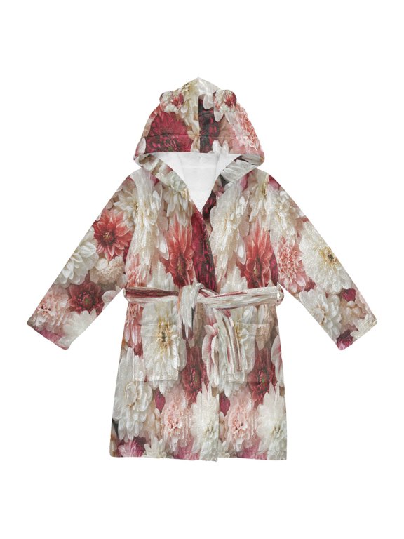 Bathrobes Belt Hooded Spring’s Tender Bloom Creative Pattern