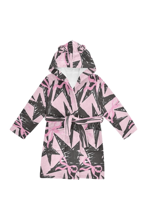 Bathrobes Belt Hooded Starry Bows Creative Pattern