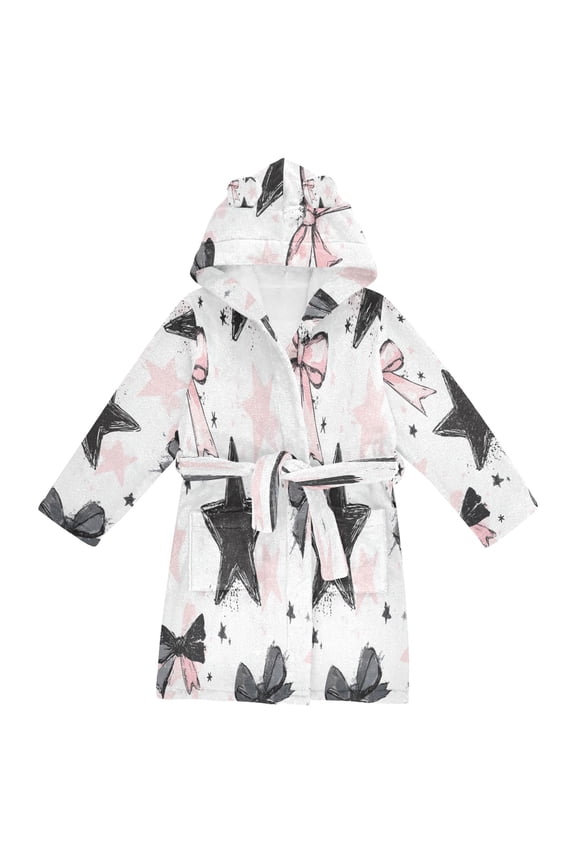 Bathrobes Belt Hooded Starry Bows and Wishes Creative Pattern
