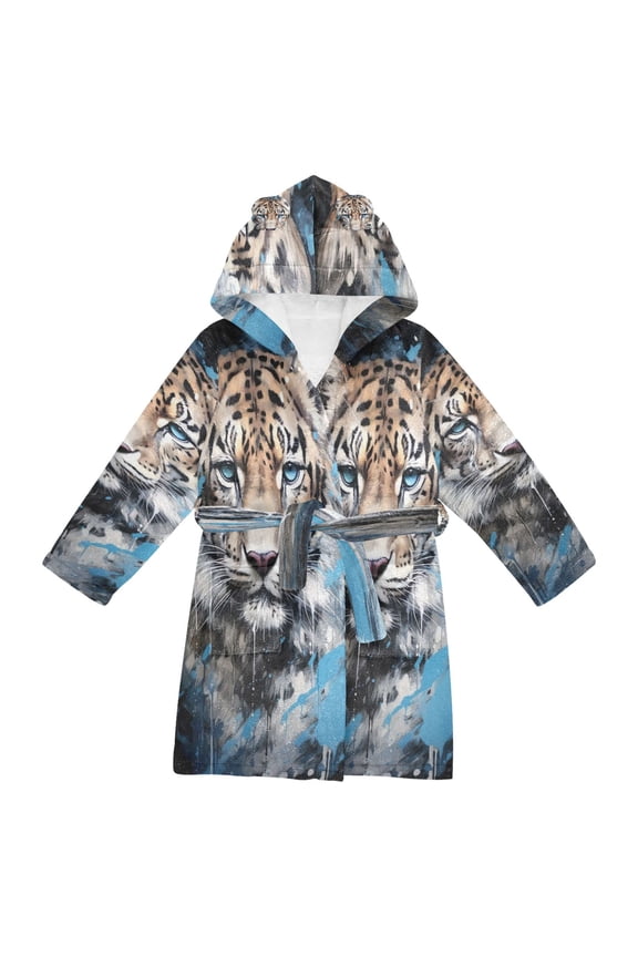 Bathrobes Belt Hooded Tiger Art Creative Pattern