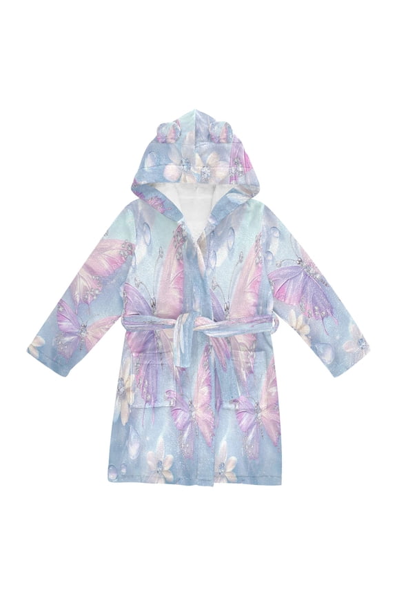Bathrobes Belt Hooded Whimsical Butterfly Fantasy Creative Pattern