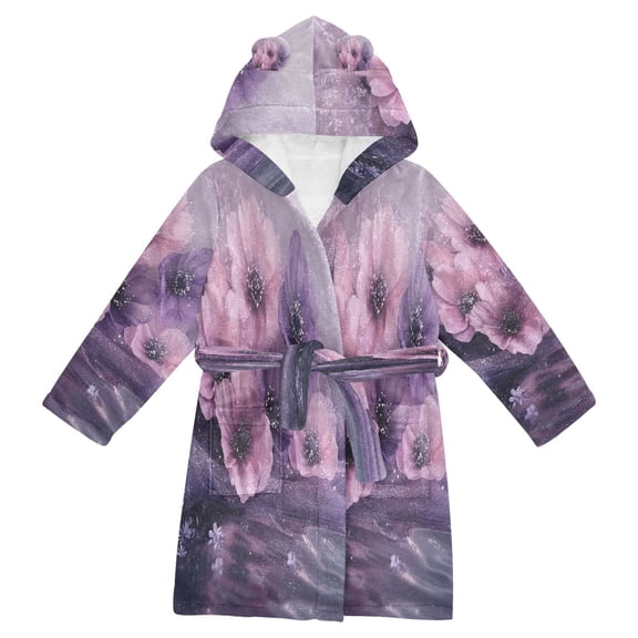 DIXRUYEE Bathrobes Belt Hooded Whispers Of Lavender Creative Pattern